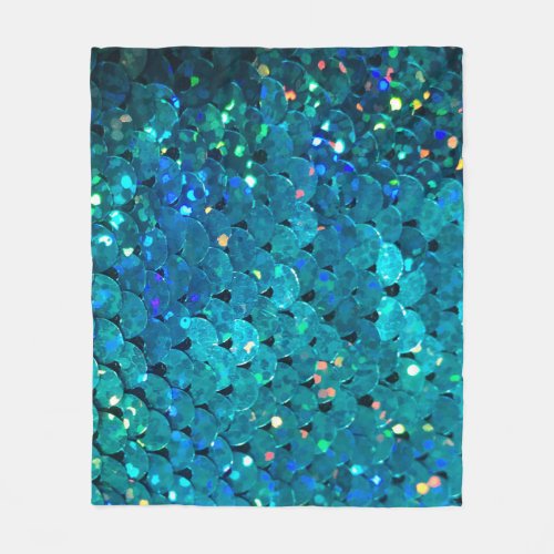 Beautiful and colorful sequins sparkling under the fleece blanket