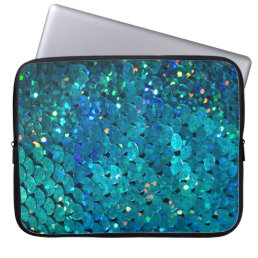 Beautiful and colorful sequins sparkling under the laptop sleeve