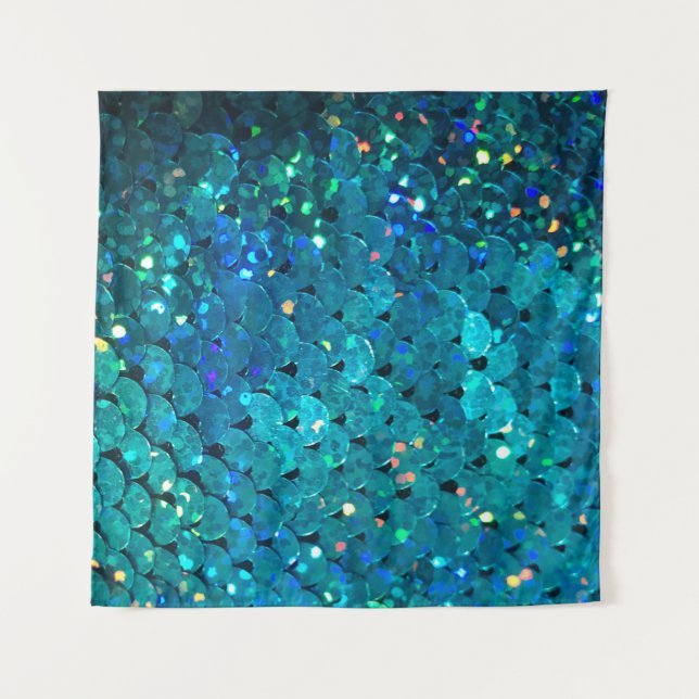Beautiful and colorful sequins sparkling under the tapestry (Front)