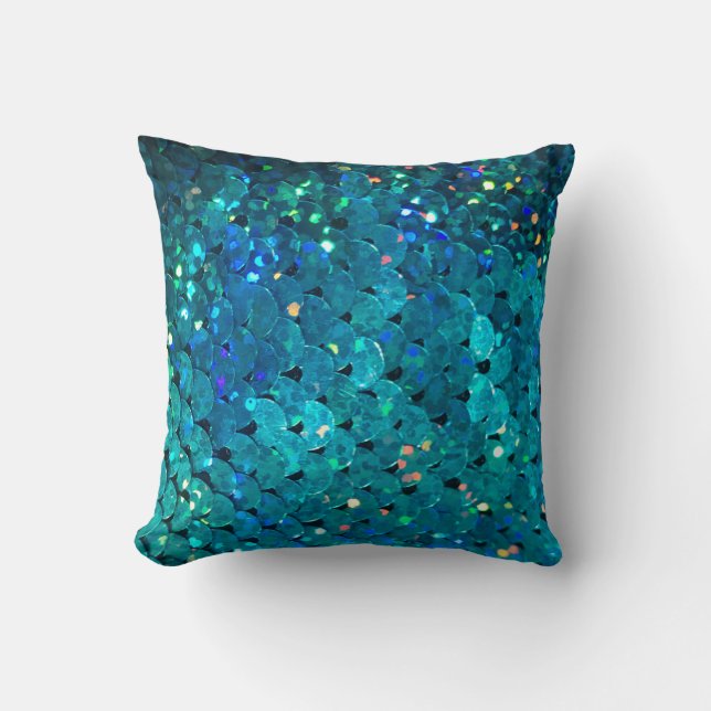 Beautiful and colorful sequins sparkling under the throw pillow (Front)