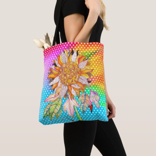 Beautiful and Colorful Sunflower Tote Bag