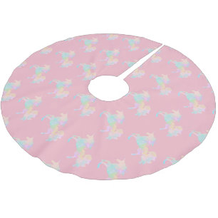 Beautiful and colorful unicorn brushed polyester tree skirt