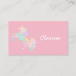 Beautiful and colorful unicorn business card