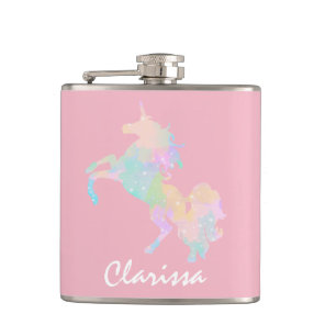 Beautiful and colorful unicorn flask