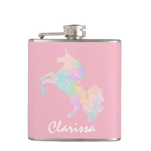 Beautiful and colorful unicorn flask