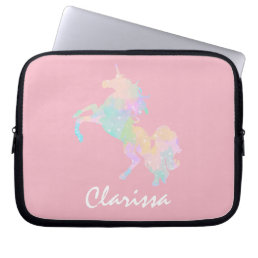 Beautiful and colorful unicorn laptop sleeve