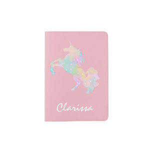 Beautiful and colorful unicorn passport holder