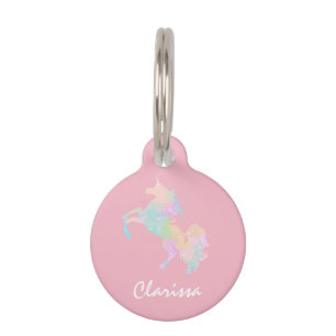 Beautiful and colorful unicorn pet ID tag