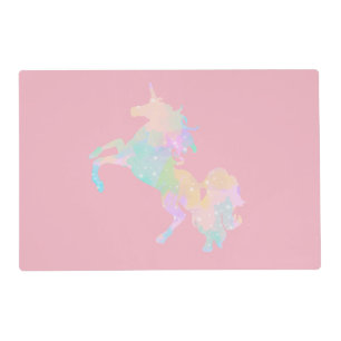 Beautiful and colorful unicorn placemat