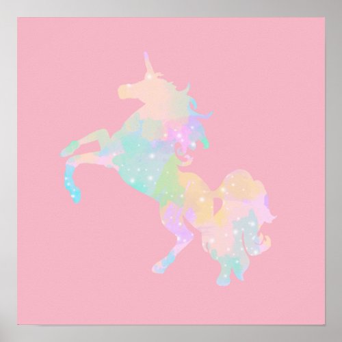 Beautiful and colorful unicorn poster