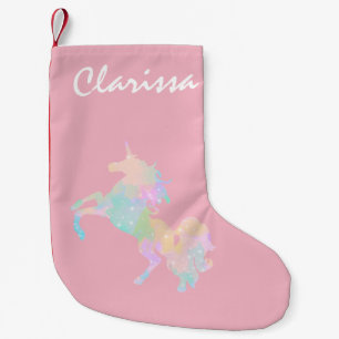 Beautiful and colorful unicorn small christmas stocking