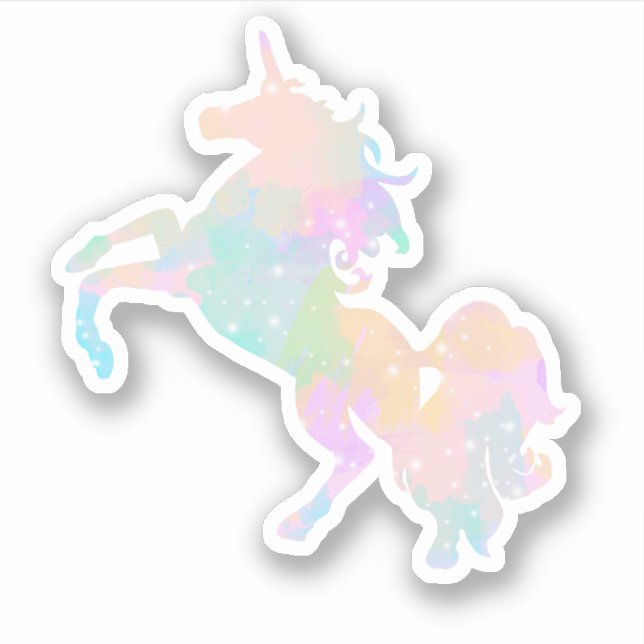 Beautiful and colorful unicorn sticker (Front)