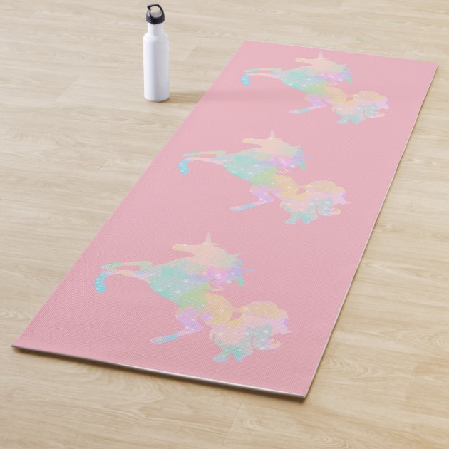 Beautiful and colorful unicorn yoga mat Zazzle