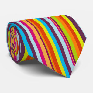 Beautiful and Colorful Vertical Stripes Necktie