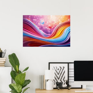 Beautiful and Colorful Wavy Lines Wall Art Design