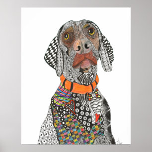 Beautiful and Colorful Weimaraner Poster - 16"x20"