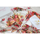 Beautiful And Comfy Floral Bridesmaid's Satin Robe (Front)