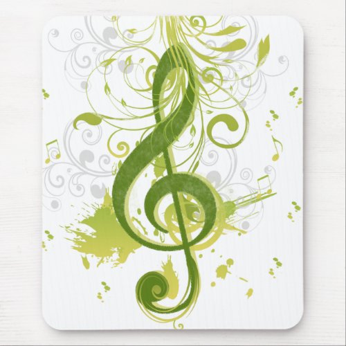 Beautiful and cool music notes with splatter mouse pad