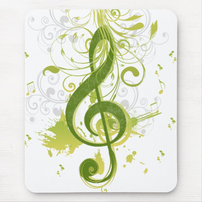 Beautiful and cool music notes with splatter mouse pad (Front)
