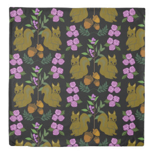 Beautiful and Elegant ,Flowers and squirrel  Duvet Cover