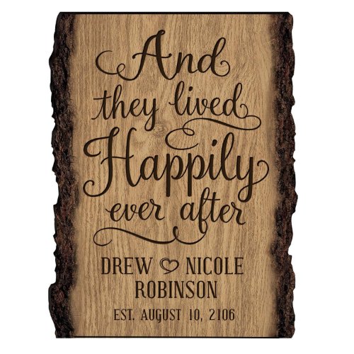 Beautiful and Elegant Long Wooden Bark Sign