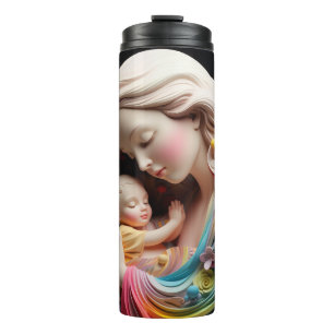 Beautiful and Elegant Mother Mary & Baby Jesus Thermal Tumbler
