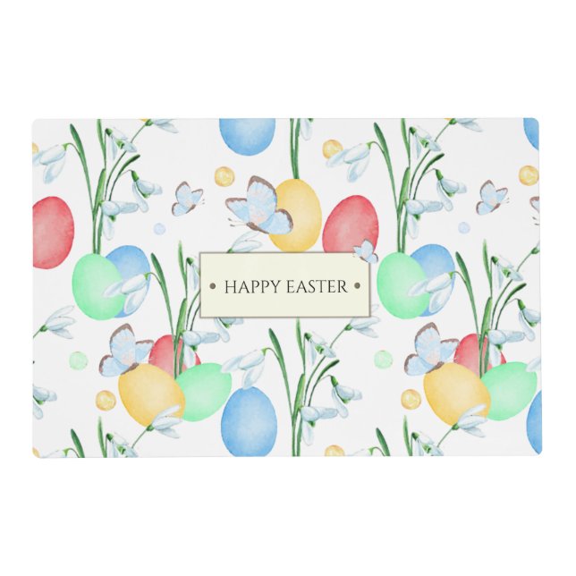 Beautiful and Elegant Watercolor Easter Pattern Placemat (Front)