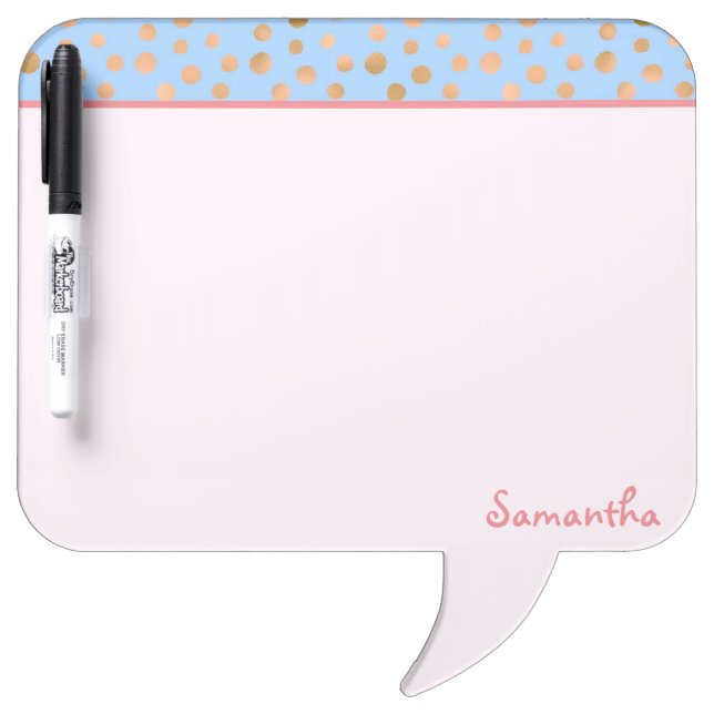 Beautiful and Girly Polka Dots Dry Erase Board (Front)