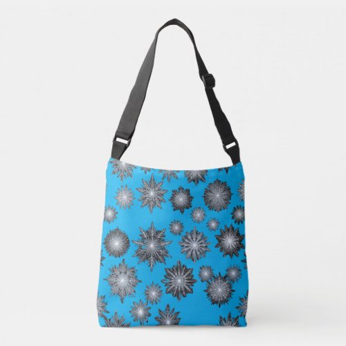 beautiful and graceful ice flowers crossbody bag