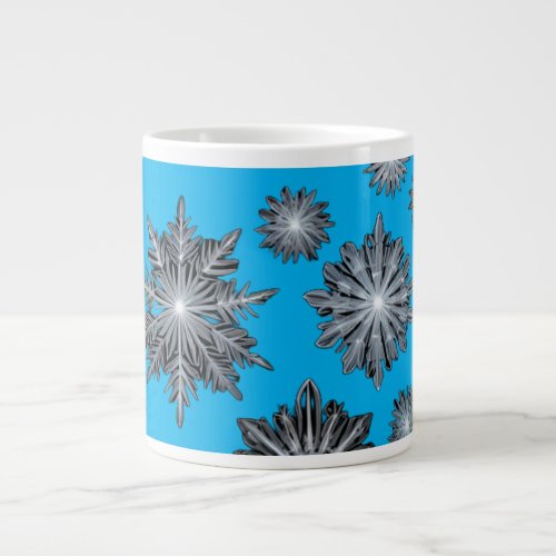 beautiful and graceful ice flowers giant coffee mug