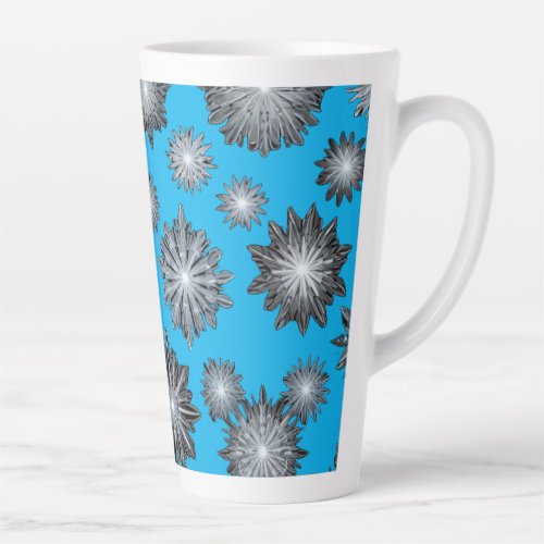 beautiful and graceful ice flowers latte mug