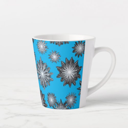 beautiful and graceful ice flowers latte mug