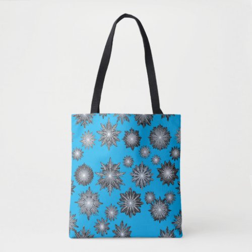 beautiful and graceful ice flowers tote bag