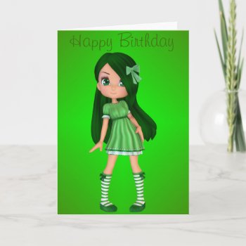 Beautiful And Green Happy Birthday Greeting Card by esoticastore at Zazzle