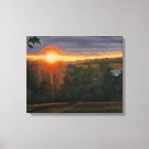 Beautiful and Peaceful Sunset Scene Canvas Print