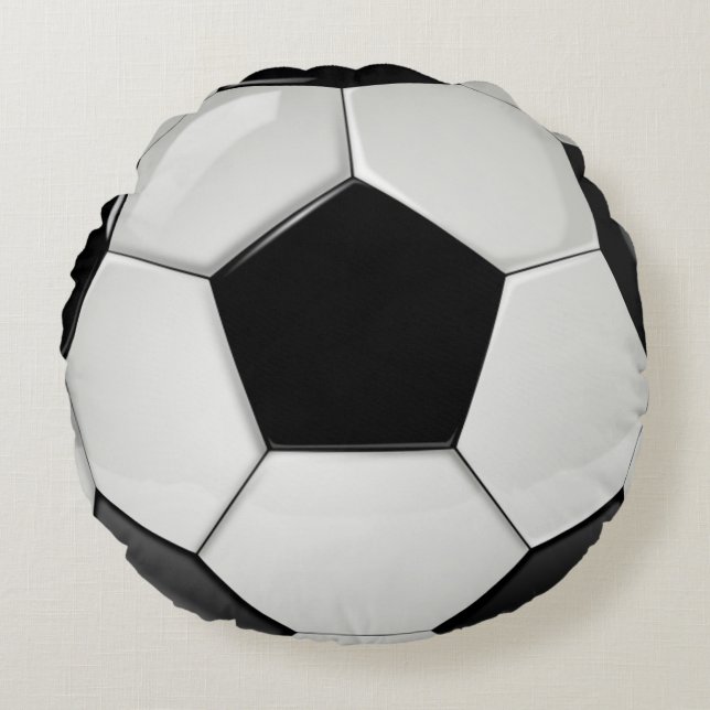 Beautiful and Realistic looking Soccer Ball Round Pillow (Front)