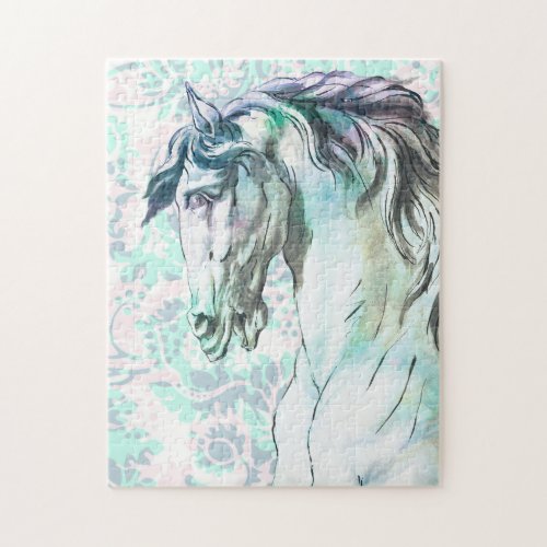 Beautiful and Strong Vintage Style Horse Art Jigsaw Puzzle