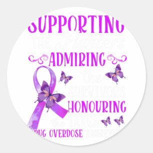 Beautiful and Supportive Drug Overdose Awareness 2 Classic Round Sticker