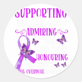 Beautiful and Supportive Drug Overdose Awareness 2 Classic Round Sticker