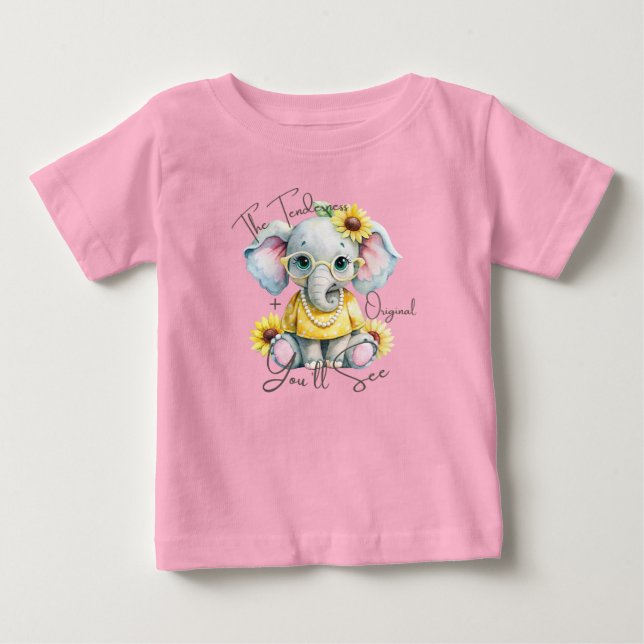 Beautiful and Tender Elephant Original Baby T-Shirt (Front)