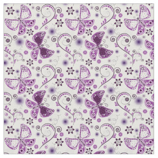 Purple Butterfly Fabric | Zazzle