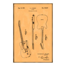 Beautiful and Unique Electric Guirat Patent Print