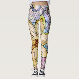 Beautiful and Unique Pastel Mosaic Leggings