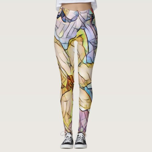 Beautiful and Unique Pastel Mosaic  Leggings