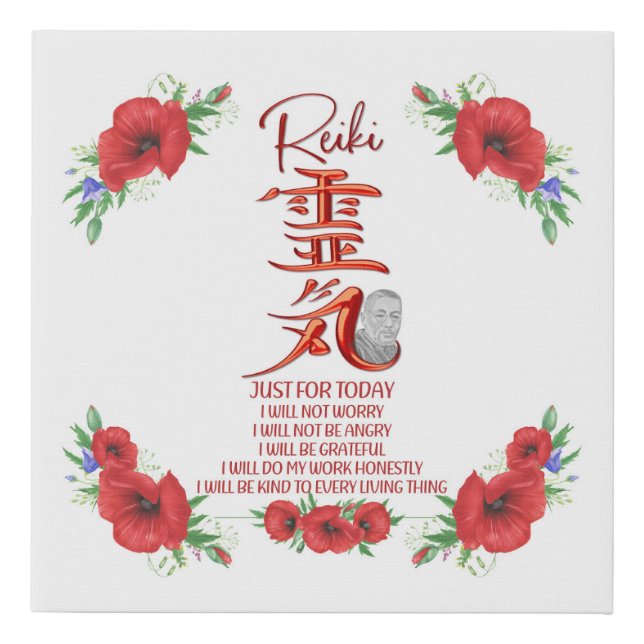 Beautiful and Unique Reiki Principles Canvas Print (Front)