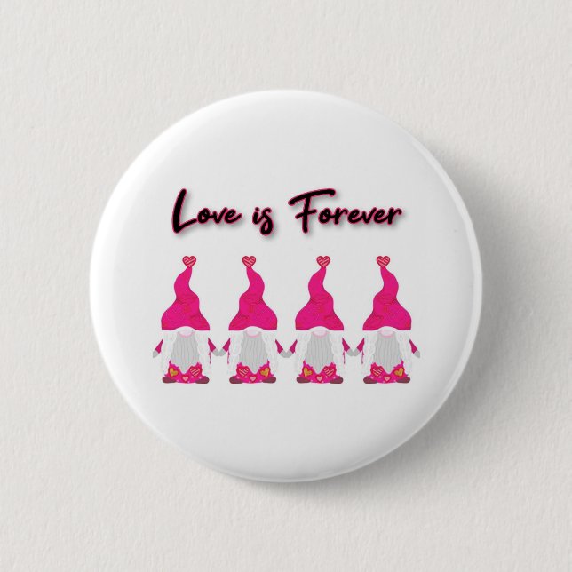 Beautiful and unique valentines gnomes button (Front)