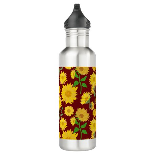 Beautiful and Vibrant Sunflower Stainless Steel Water Bottle