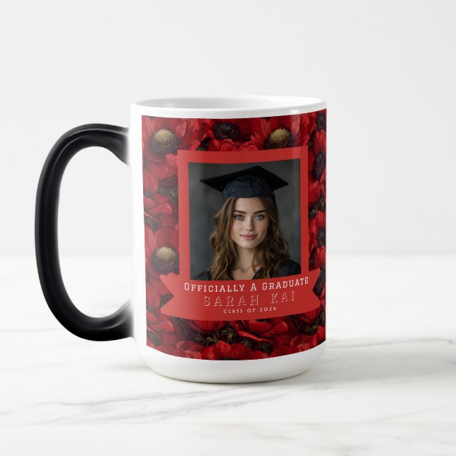 Beautiful Anemones Pattern Husband  Graduation  Color Morph Mug (Left)
