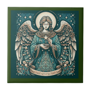 Beautiful Angel Beneath the stars Ceramic Tile