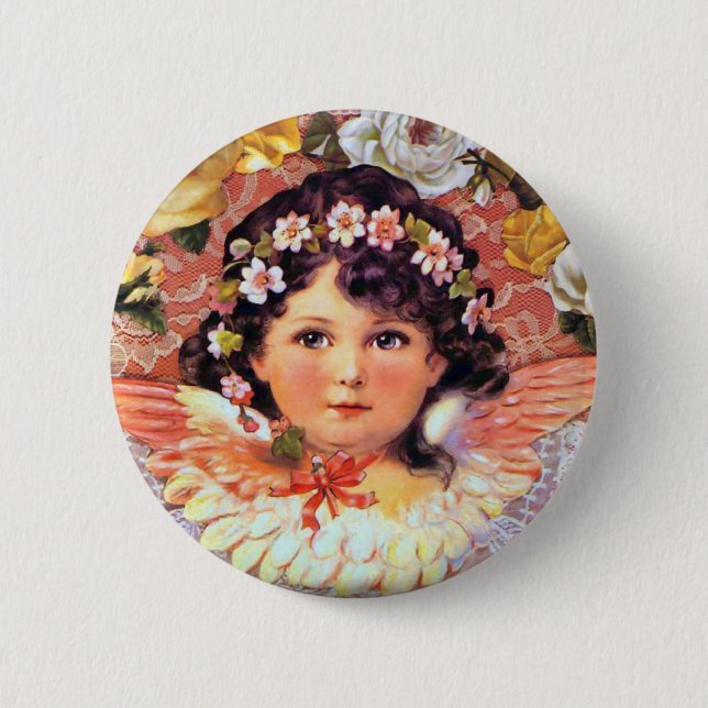 Beautiful Angel Child Pinback Button (Front)